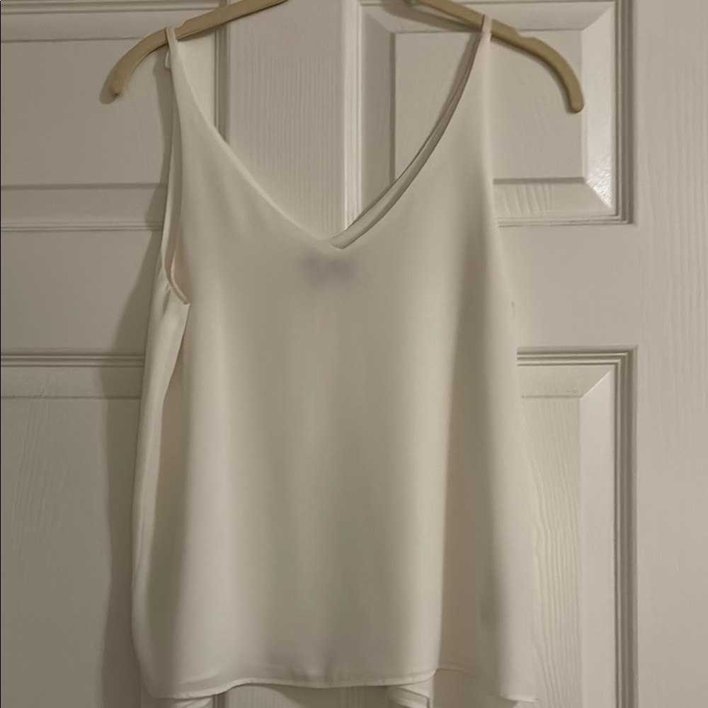 Topshop White Asymmetrical Sleeveless Camisole